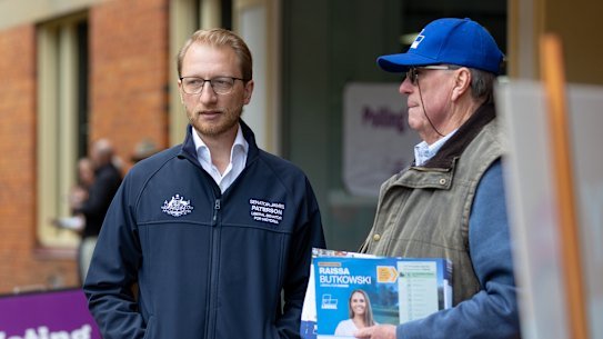 Liberal senator James Paterson was campaigning in Farrer when he clashed with a One Nation volunteer.