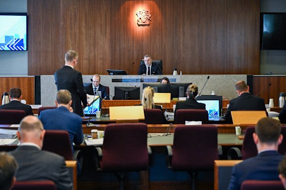 Commissioner Stuart Wood during a hearing of Queensland’s CFMEU Inquiry – now extended until December 2027.