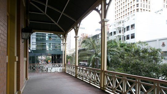 The second level verandahs of the old building were reinstated in the 1980s during the first refurbishment by the council.