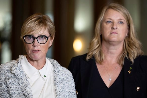 Former independent MPs Zoe Daniel and Kylea Tink during the last term of parliament. 