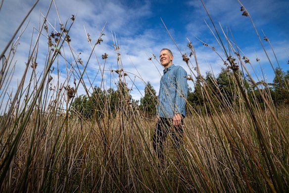 Loughnan on the property he restored together with community groups and experts.