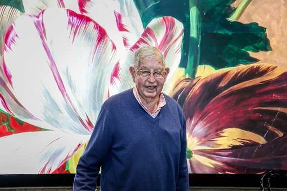 Peter Clemenger, the 98-year-old cofounder of the Clemenger Advertising agency, at NGV Garden Restaurant.