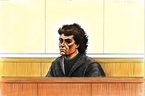 A court sketch of Milena Bogojevska.