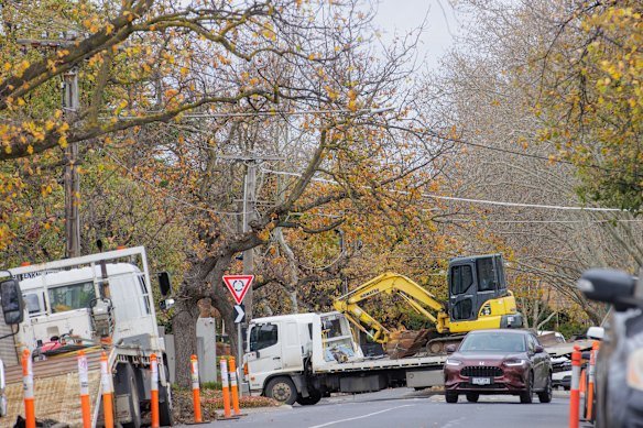 Tradies and trucks descend on St Georges Road in Toorak to work on a wave of luxury renovations and developments.