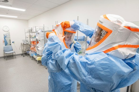 Personal protective equipment (PPE) ensures clinician safety.