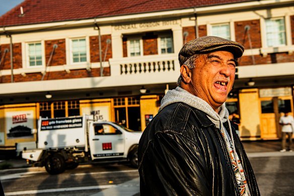 A Sydenham local outside the General Gordon Hotel.