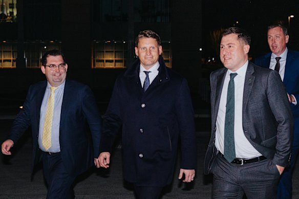 Liberal Mp Andrew Hastie arrives at the Australian War Memorial. 