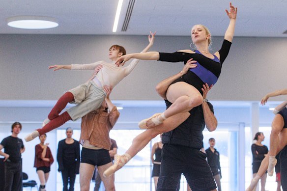 Dancers at the Australian Ballet rehearse for the Copland Dance Episodes. 