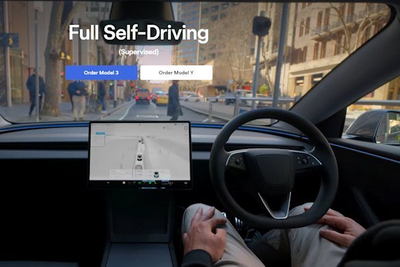 Tesla showing off its new self-driving mode in Melbourne this week.