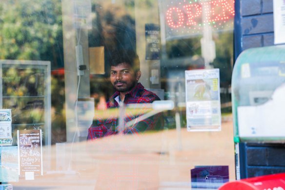 Sandy Point general store owner Paddy Annareddy said much of his summer business comes from the caravan park. 