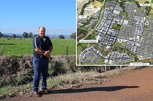Shire of Dardanup president Tyrrell Gardiner at the proposed site of the Wanju project. 