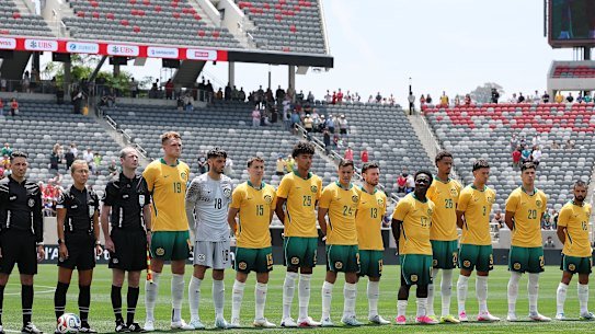 The socceroos in San Diego, California earlier this week ahead of a friendly match against Switzerland.