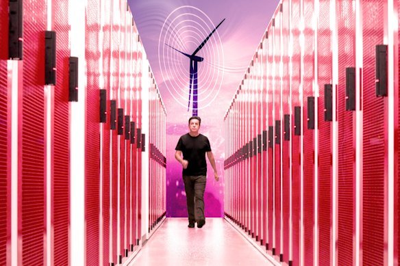 The interior of a data centre in Sydney.