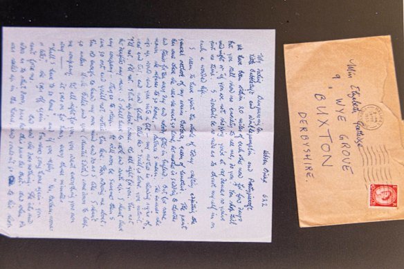 One of the letters sent by Ted Hughes to Liz Hicklin (nee Grattidge), that was sold to the British Library.