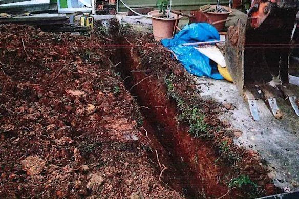 The trench at Waden’s house. 