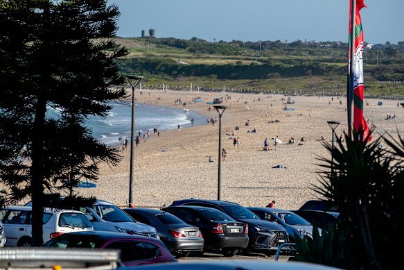 Parking spaces are at a premium at Sydney’s beaches, such as Maroubra, in summer.