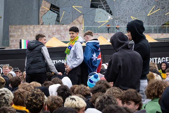 Some young fans had their parents’ permission to skip the last day of term.
