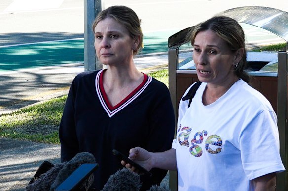 The Blessing’s daughter Kathy  speaking to media outside Gold Coast University Hospital.