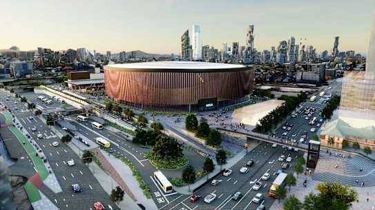 Concept render of the proposed Gabba Arena.