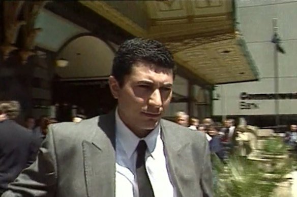 James Dalamangas leaving a Sydney court before he fled for Greece.