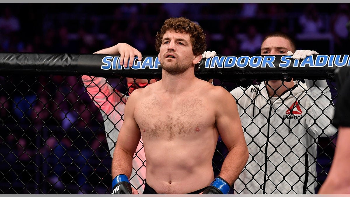 Ben Askren standing in his corner at UFC Fight Night in Singapore