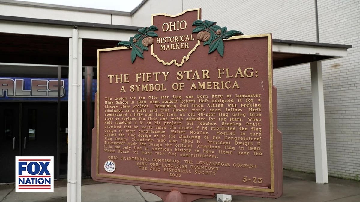 A plaque in front of a building