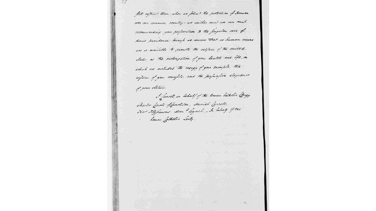 John Carroll's 1790 address to President George Washington