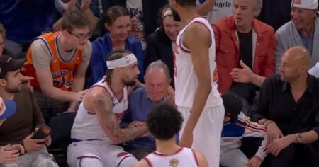 Knicks Player Jose Alvarado Nearly Knocks Out Former Mayor Michael Bloomberg at Game 3 of NBA Finals Knicks Player Jose Alvarado Nearly Knocks Out Former Mayor Michael Bloomberg at Game 3 of NBA Finals