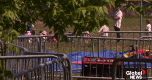 3-year-old critically injured after bouncy castle swept up by wind in Montreal