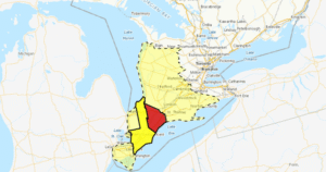 Tornado warning issued for parts of southwestern Ontario