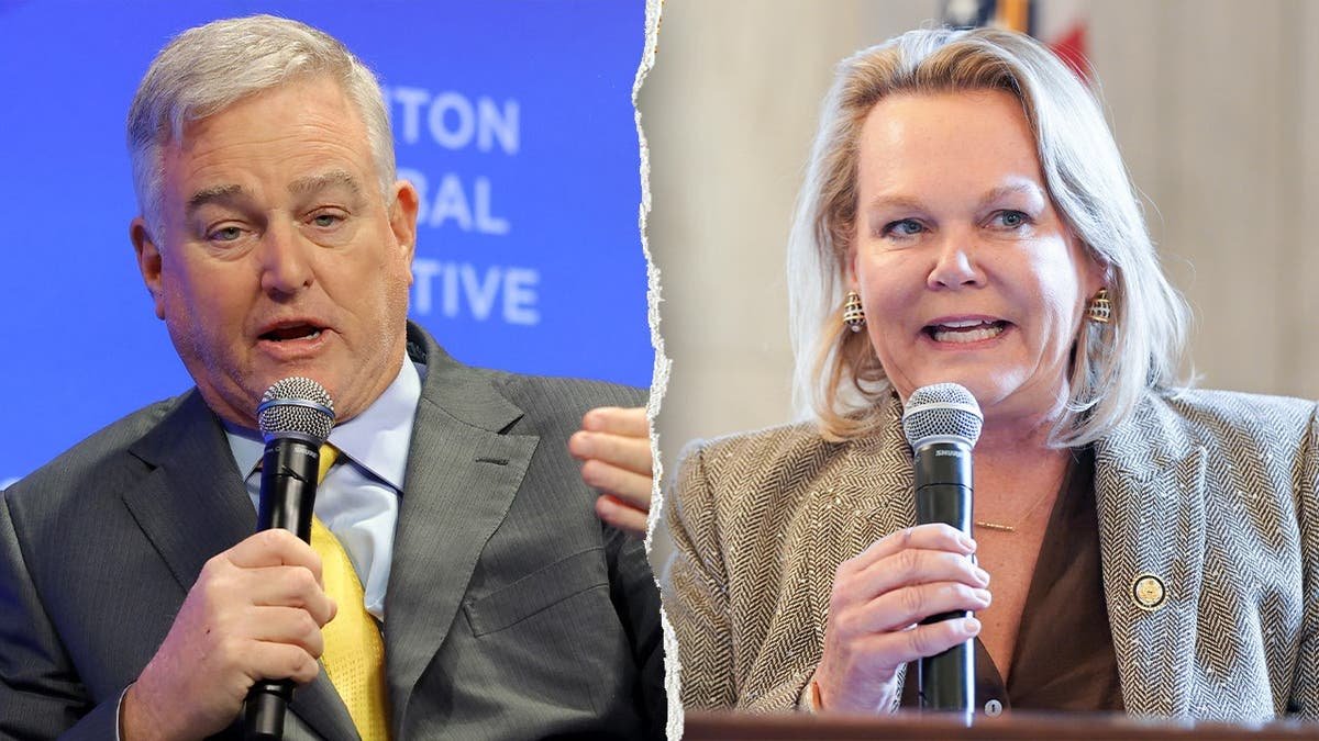 Compilation image of David Trone and April McClain Delaney