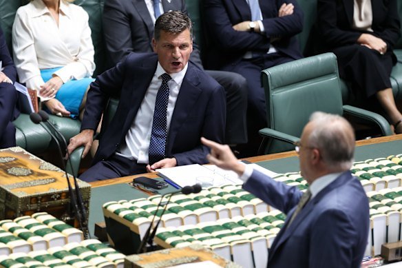 Angus Taylor and Anthony Albanese do battle. One Nation casts them as leaders of a “uni-party” consensus.