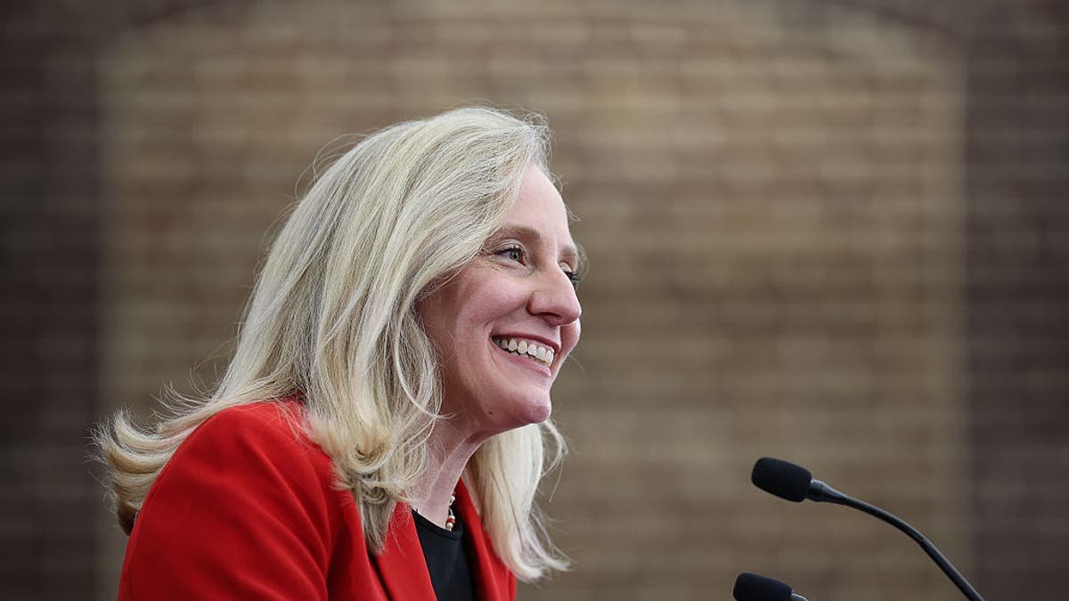 Virginia Democratic gubernatorial candidate Abigail Spanberger speaking at a rally in Alexandria, Virginia