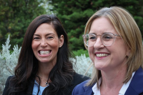 Youth and Carers Minister Luba Grigorovitch with Victorian Premier Jacinta Allan in April.