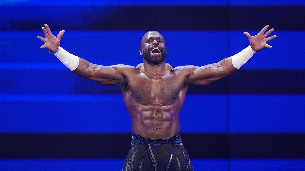 Uhaa Nation making his entrance during Monday Night RAW at Frost Bank Center in San Antonio