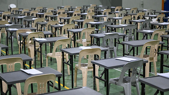 Exam seats.
