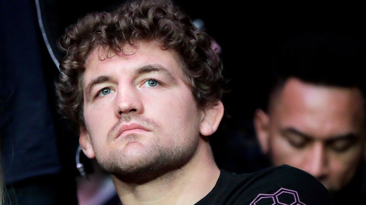 UFC fighter Ben Askren standing in the octagon waiting for the start of a middleweight bout