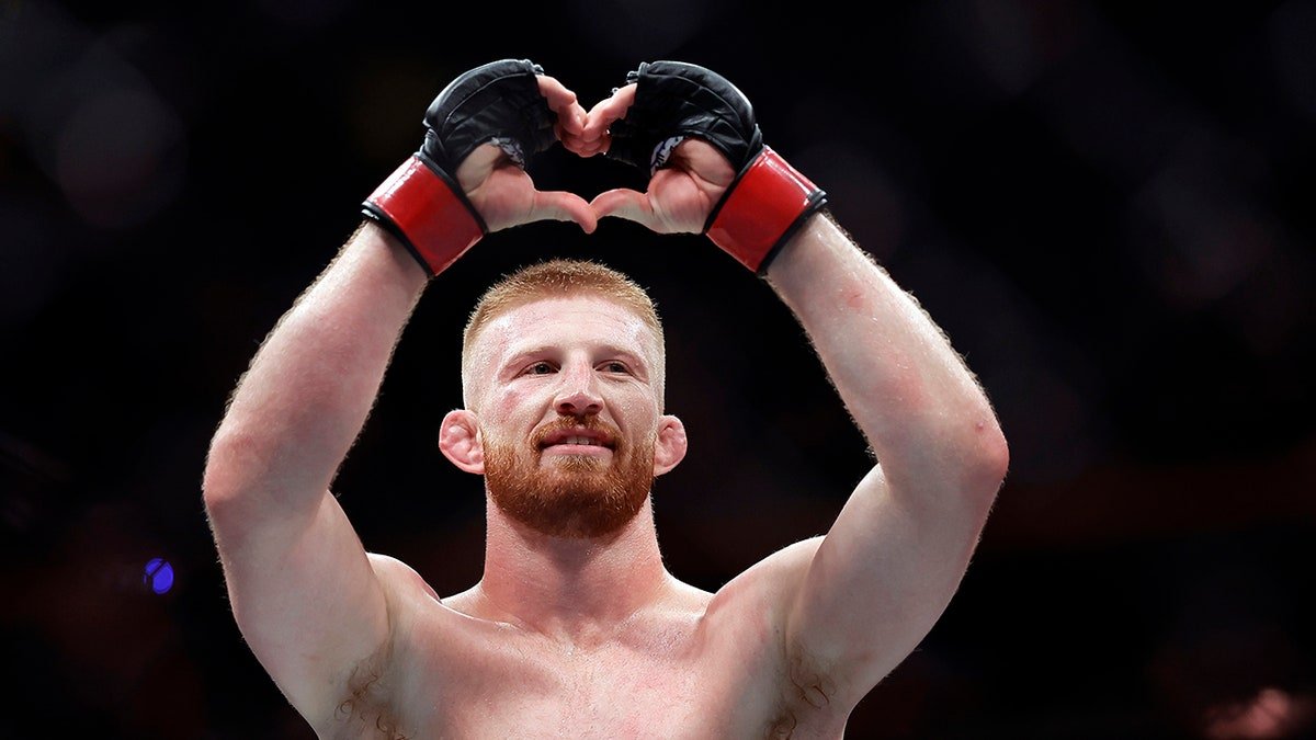 Bo Nickal reacting after defeating Paul Craig in a UFC 309 middleweight bout