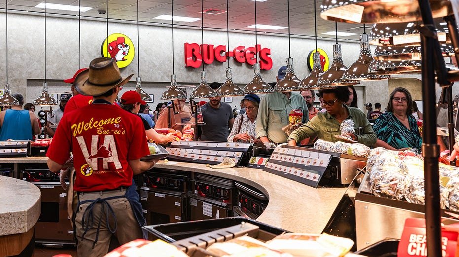 Visitors shop for brisket sandwiches at the first Buc-ee's to open in Virginia