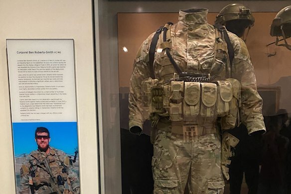 The Ben Roberts-Smith display in the Australian War Memorial.
