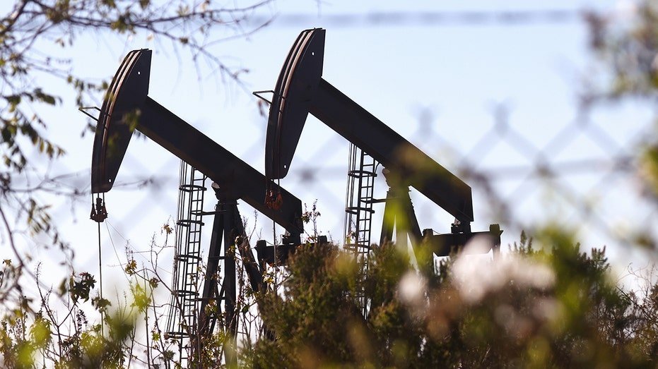 Oil pumpjacks in California.