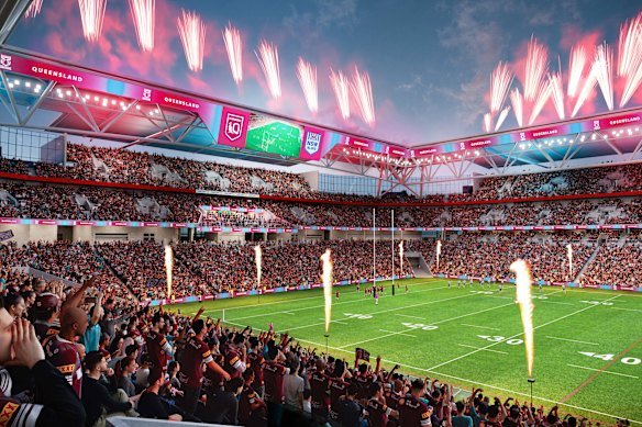 The ribbon screen will wrap around the top of the stadium. 