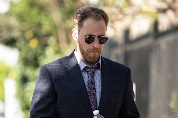 Justin Downs pictured in 2024 after he was sentenced for dumping his ex-partner’s snakes on a Coogee street.