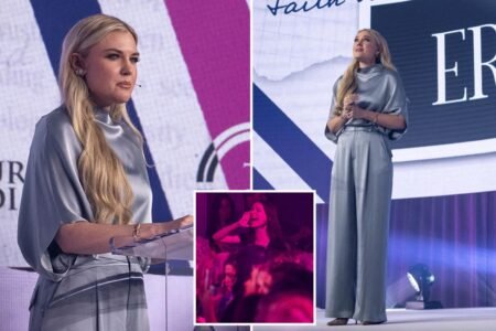 Erika Kirk won’t let heckler ruin Turning Point summit speech as she wows crowd with clapback Erika Kirk won’t let heckler ruin Turning Point summit speech as she wows crowd with clapback