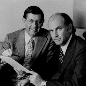 Peter Clemenger (left) and his brother John, were joint managing directors of John Clemenger Pty. Ltd. by 1973. 