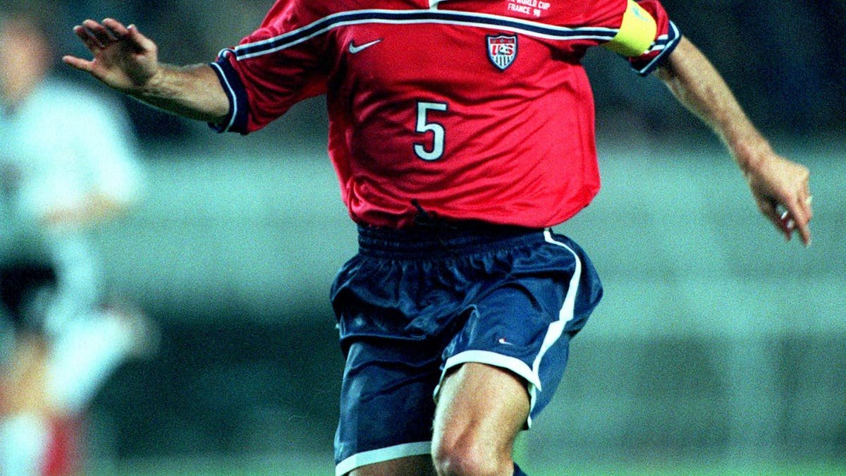 Thomas Dooley at USA's ill-fated 1998 World Cup run. (Photo by Richard Sellers/Sportsphoto/Allstar via Getty Images)