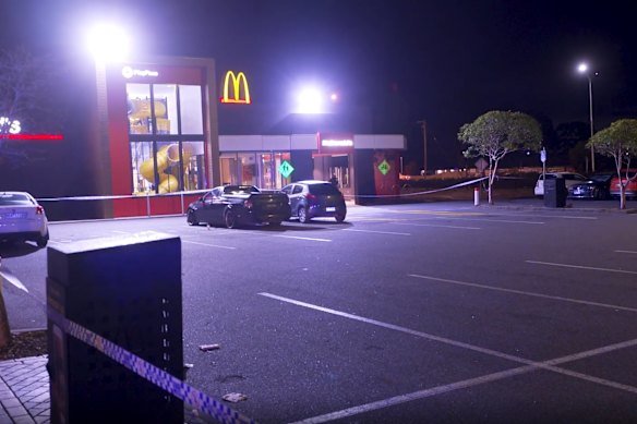 The McDonald’s car park where police believe the stabbing happened.