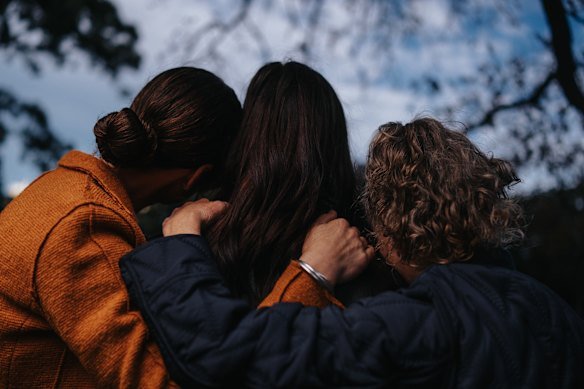 (Left to right) Jacqui, daughter Julia and Rachel. The women have waged a 15-year fight to bring an accused childcare paedophile to justice.
