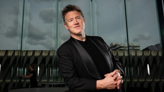 Eddie Perfect at QPAC ahead of the opening of Beetlejuice: The Musical.