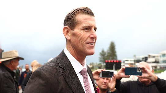 Ben Roberts-Smith attends the ANZAC dawn service on April 25,